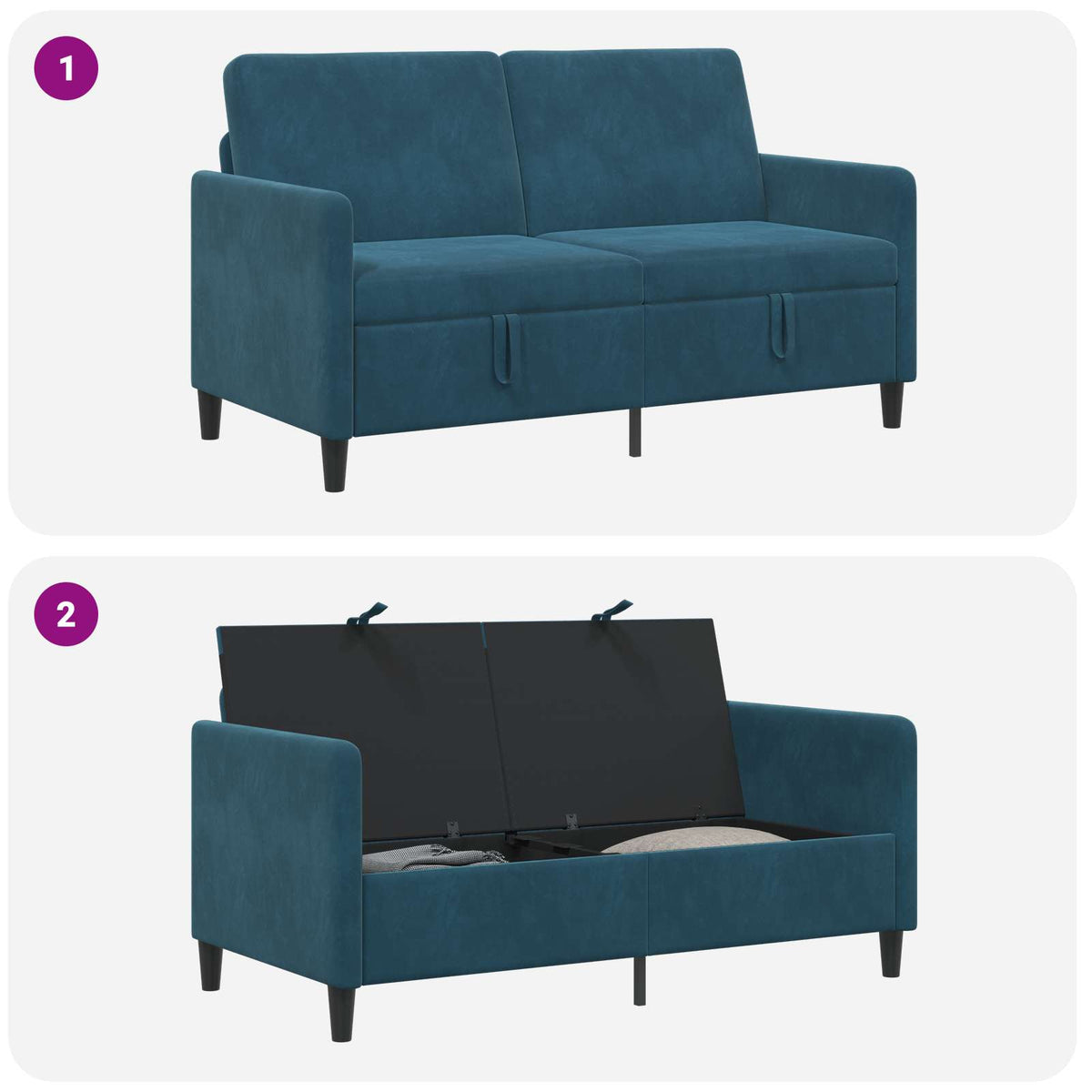 Sofa s pohranom Plava 152 x 78 x 87 cm Poliester
