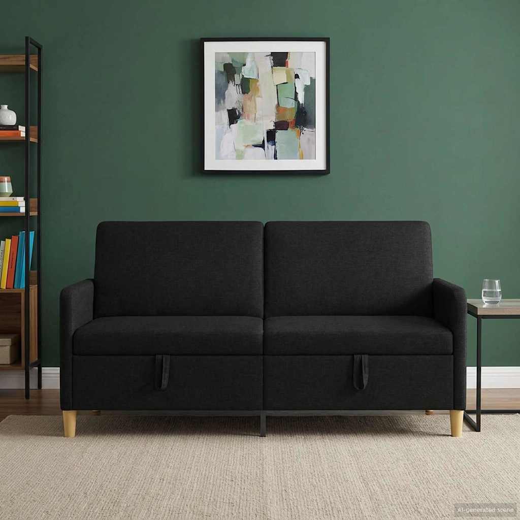 Sofa s pohranom Crna 172 x 78 x 87 cm Poliester