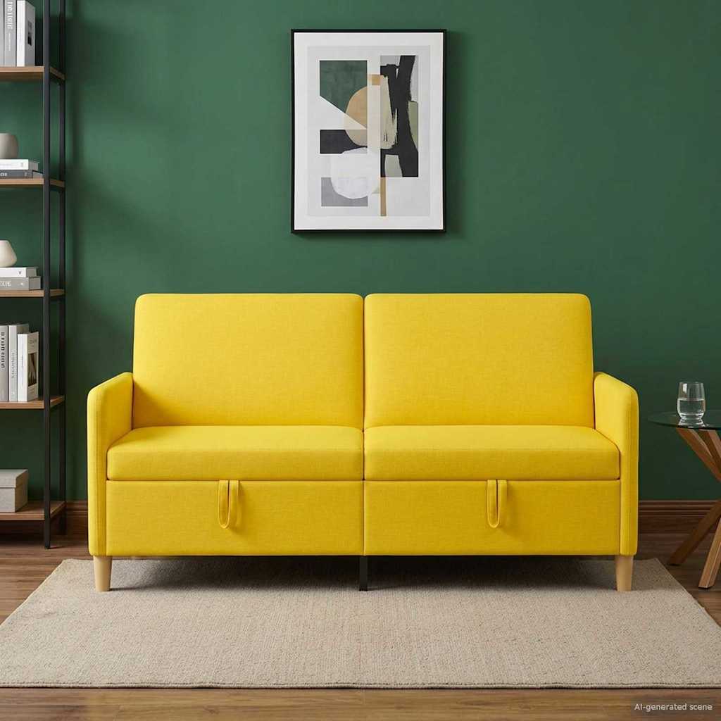Sofa s pohranom Svijetlo žuta 172 x 78 x 87 cm Poliester