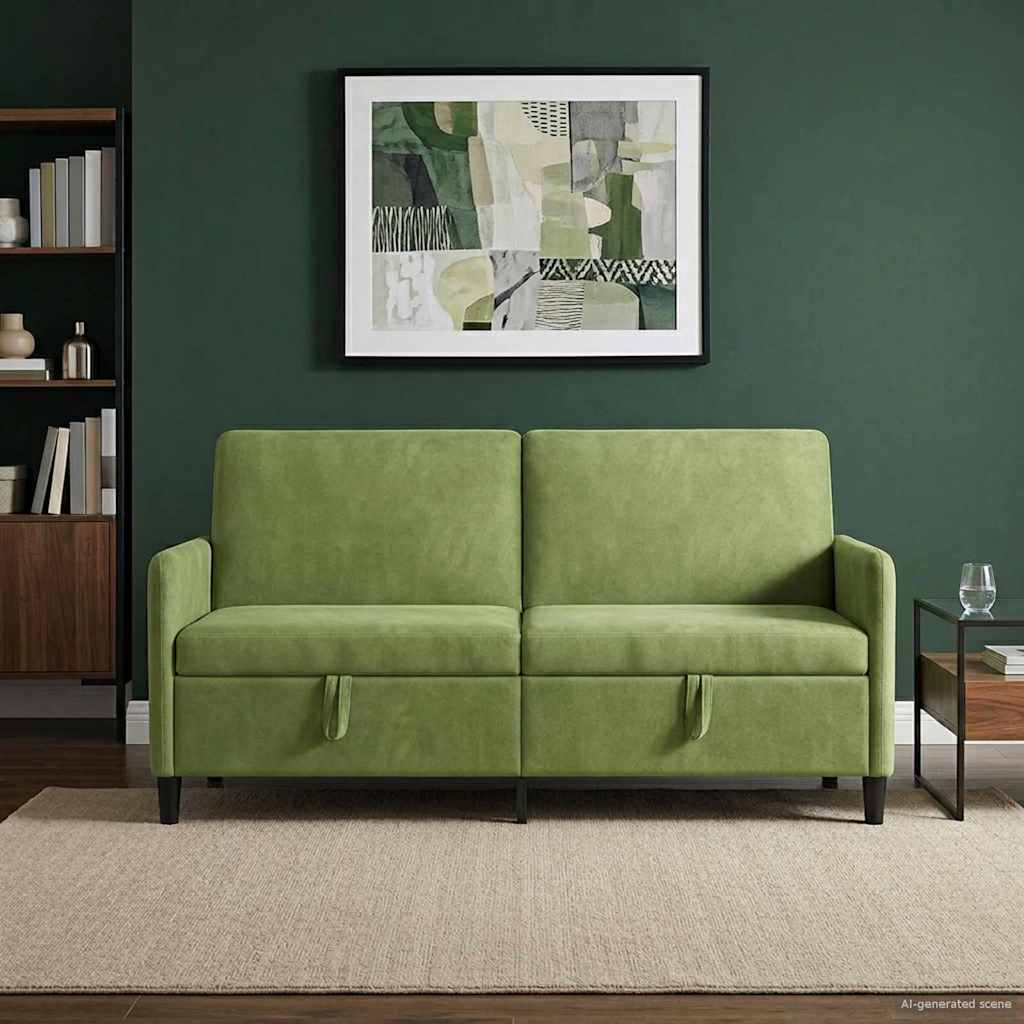 Sofa s pohranom Svijetlo zelena 172 x 78 x 87 cm Poliester