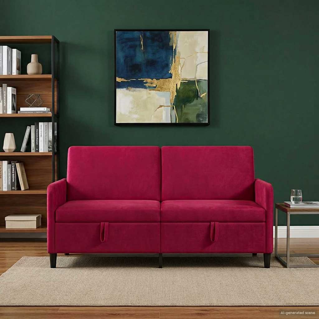 Sofa s pohranom Vinska crvena 172 x 78 x 87 cm Poliester