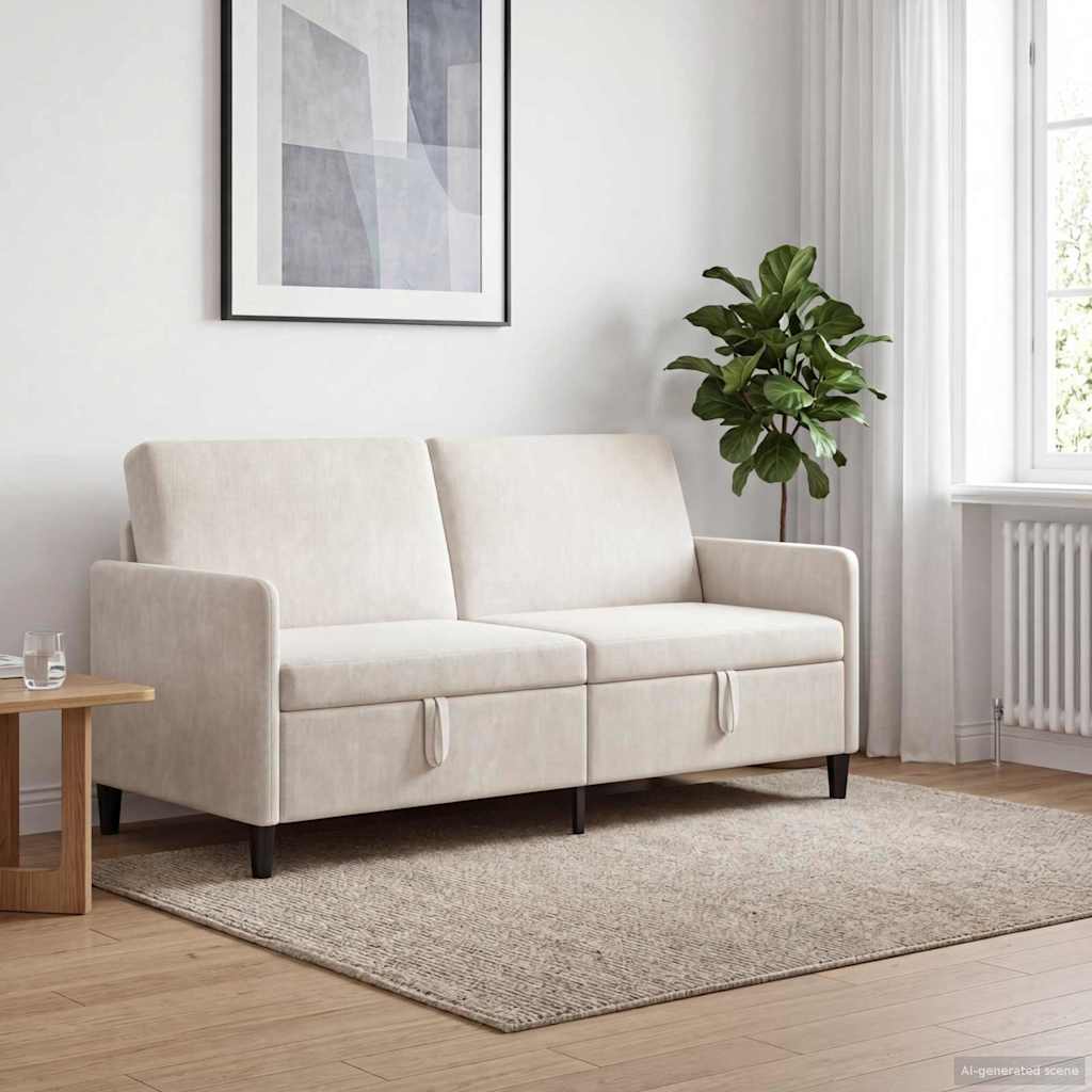 Sofa s pohranom Krem 172 x 78 x 87 cm Poliester