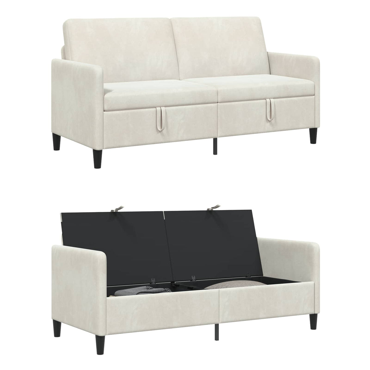 Sofa s pohranom Krem 172 x 78 x 87 cm Poliester