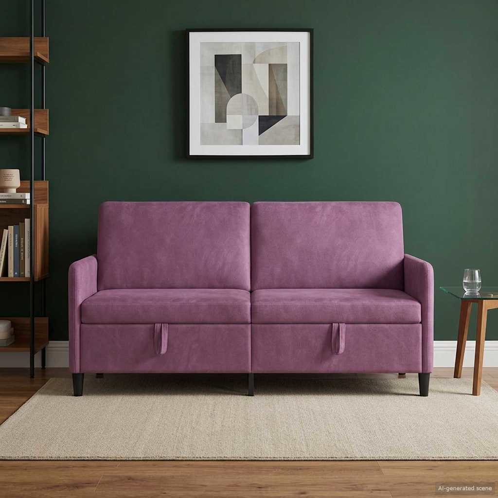 Sofa s pohranom Ljubičasta 172 x 78 x 87 cm Poliester