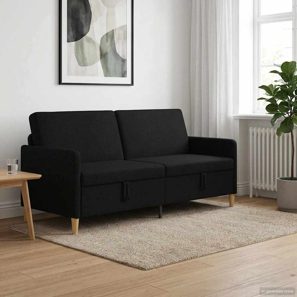Sofa s pohranom Crna 192 x 78 x 87 cm Poliester
