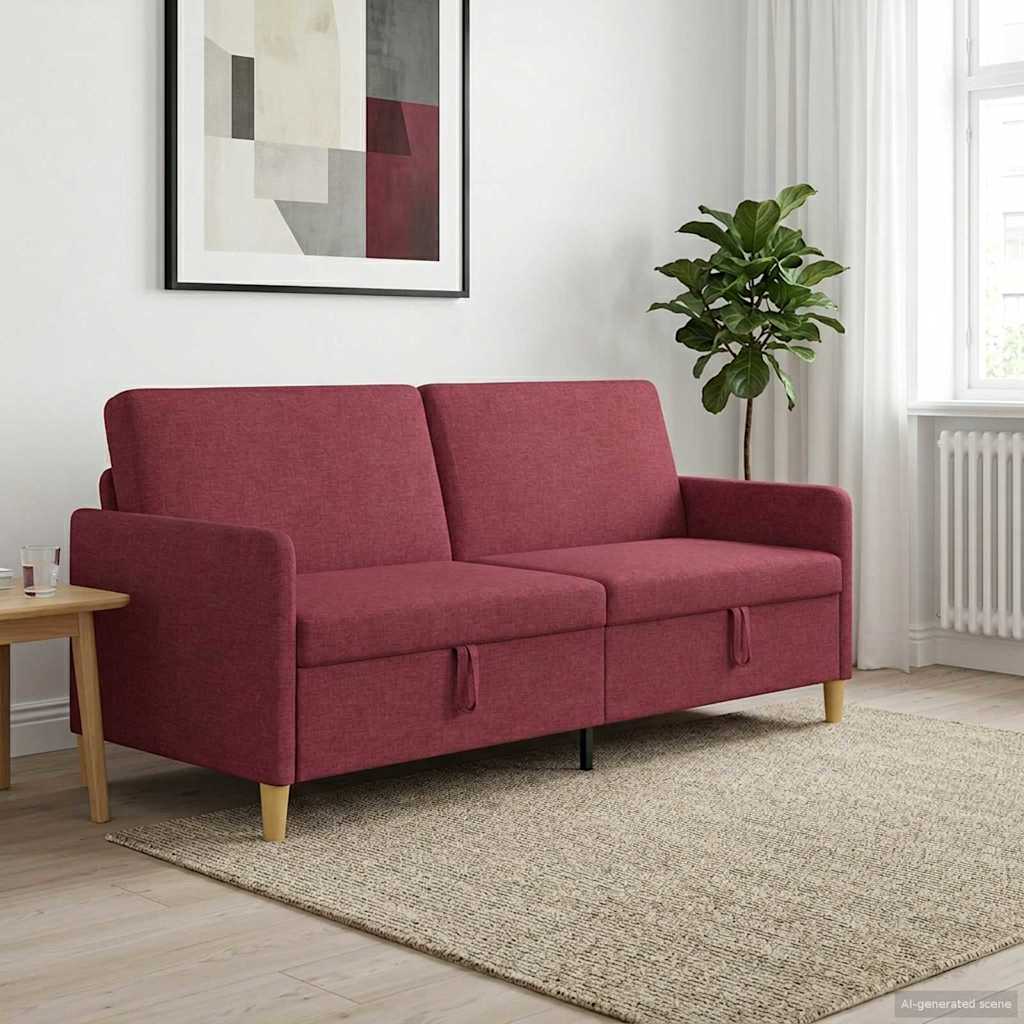 Sofa s pohranom Vinska crvena 192 x 78 x 87 cm Poliester