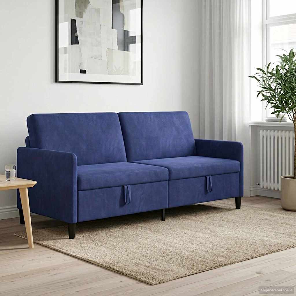 Sofa s pohranom Policijska plava 192 x 78 x 87 cm Poliester