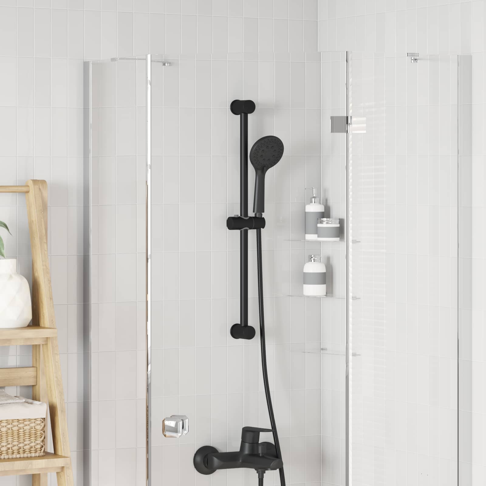 Držač za tuš Crna 71 cm Nehrđajući čelik