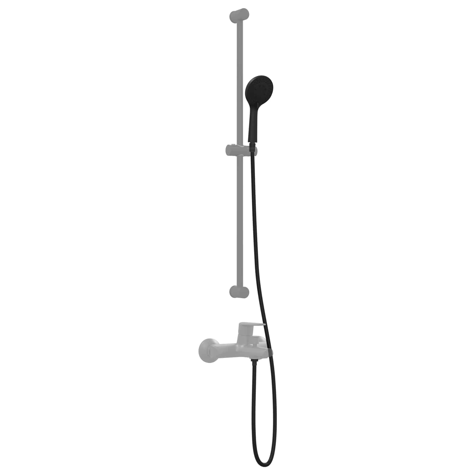 Set glave tuša Crna 150 cm Nehrđajući čelik