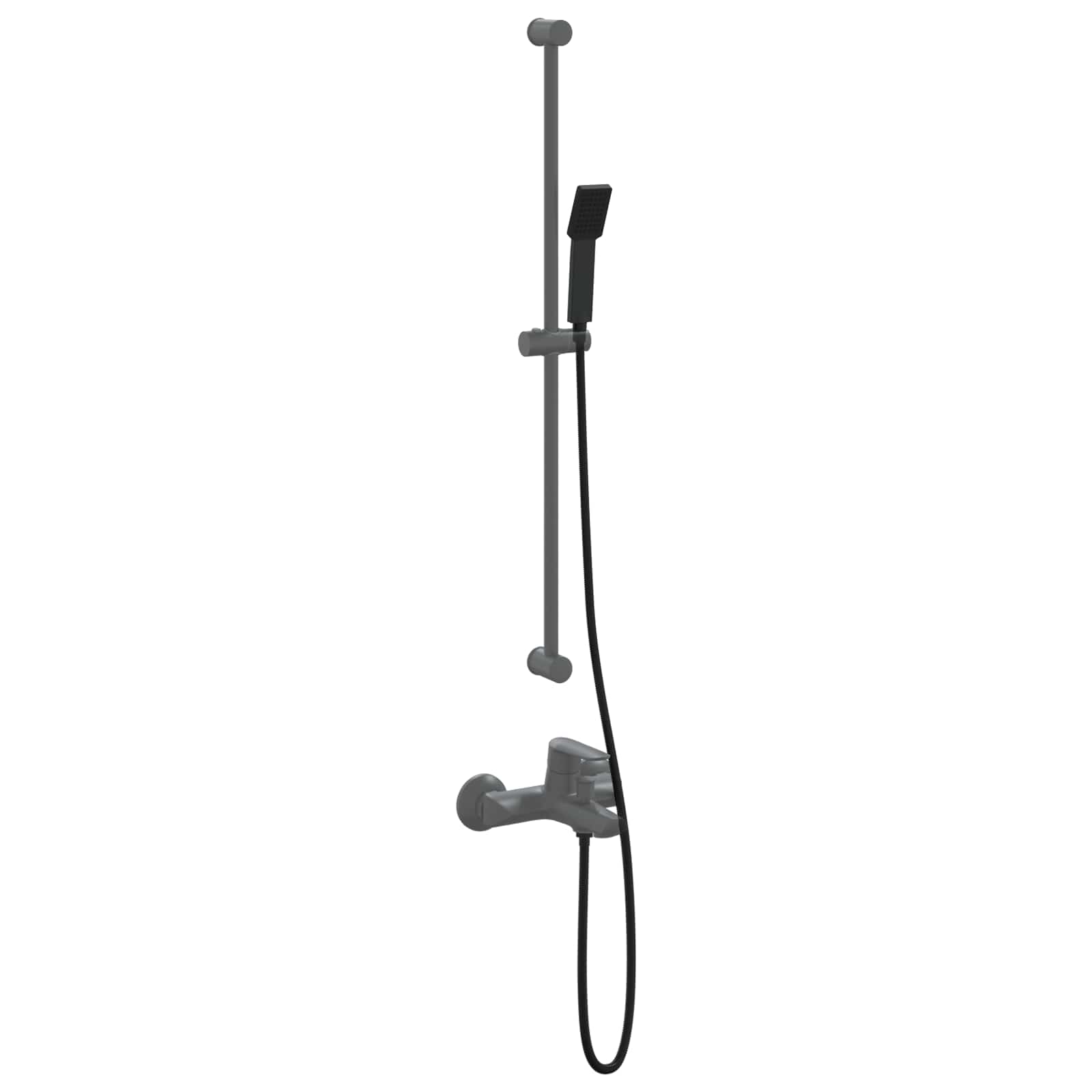 Set glave tuša Crna 150 cm Nehrđajući čelik