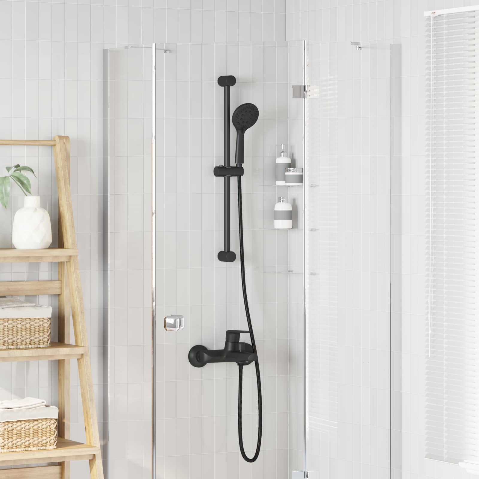 Set sustava za tuš Crna 71 cm Nehrđajući čelik