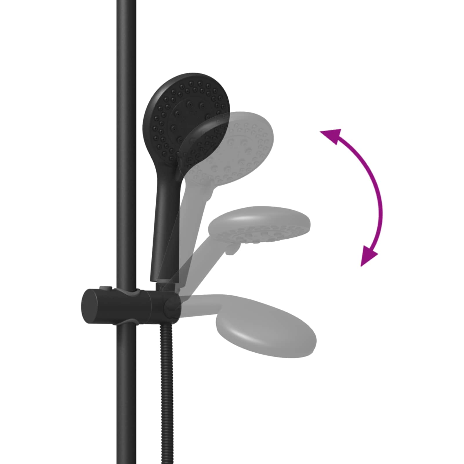 Set sustava za tuš Crna 71 cm Nehrđajući čelik