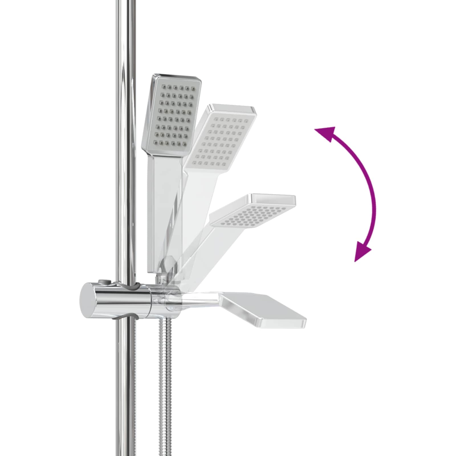 Set sustava za tuš Krom 70 cm Nehrđajući čelik