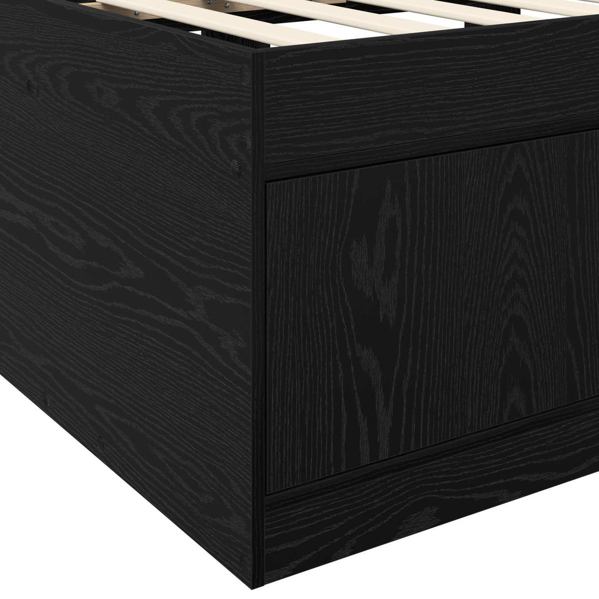 Okvir kreveta s pohranom s ladicama Crni hrast 80 x 200 cm