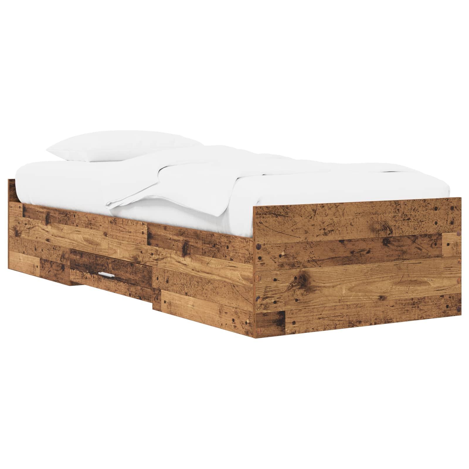 Okvir kreveta s pohranom s ladicama Staro drvo 80 x 200 cm