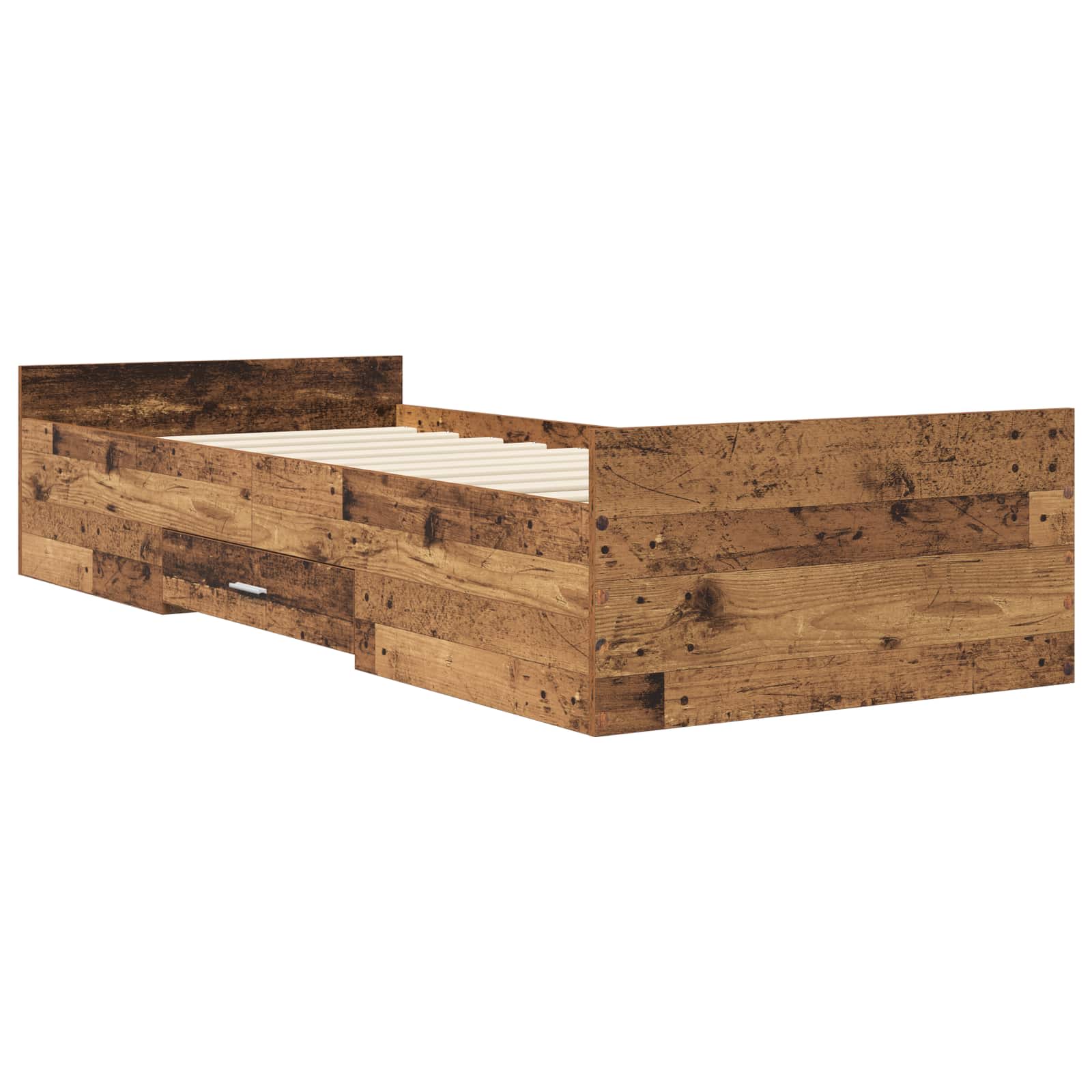 Okvir kreveta s pohranom s ladicama Staro drvo 80 x 200 cm