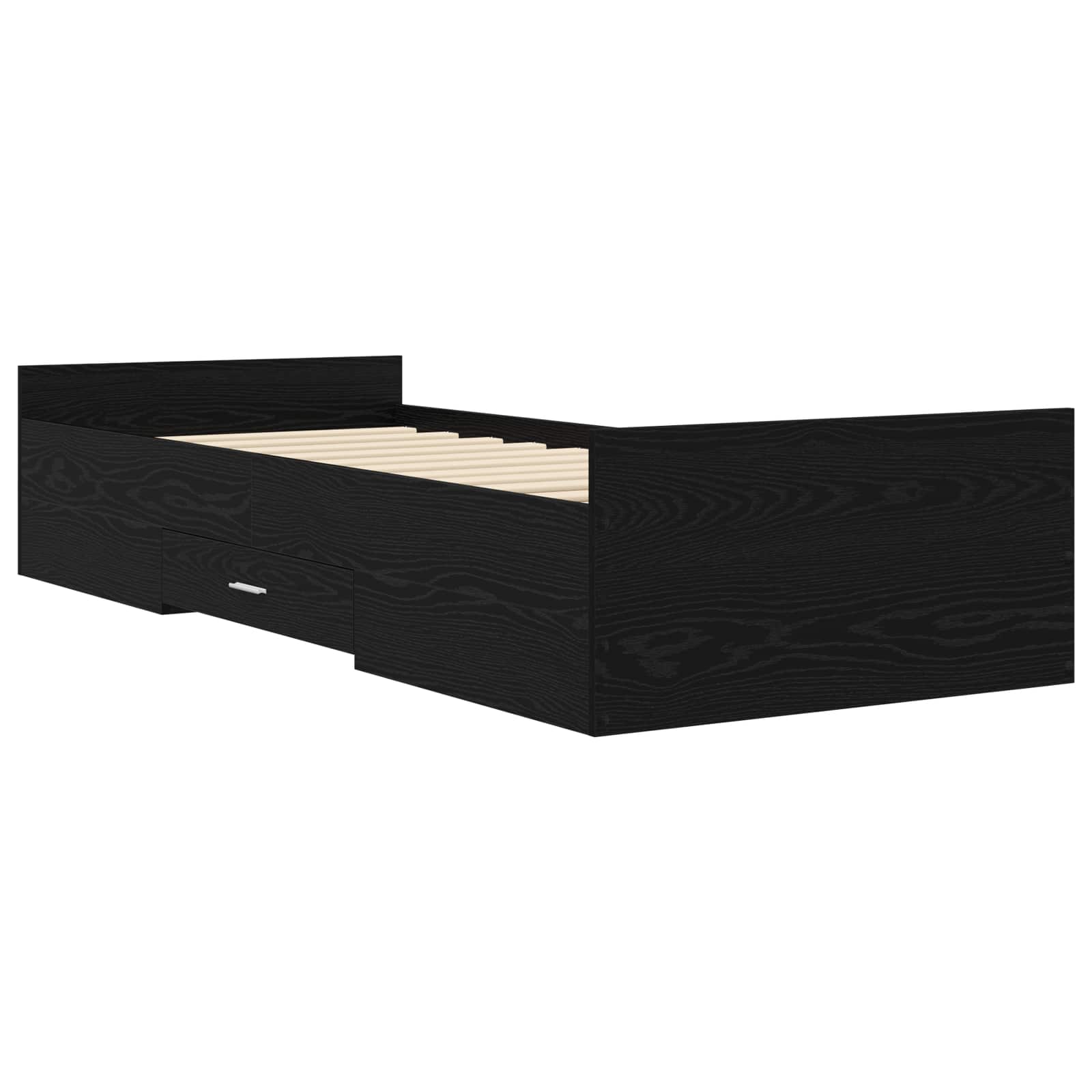 Okvir kreveta s pohranom s ladicama Crni hrast 80 x 200 cm