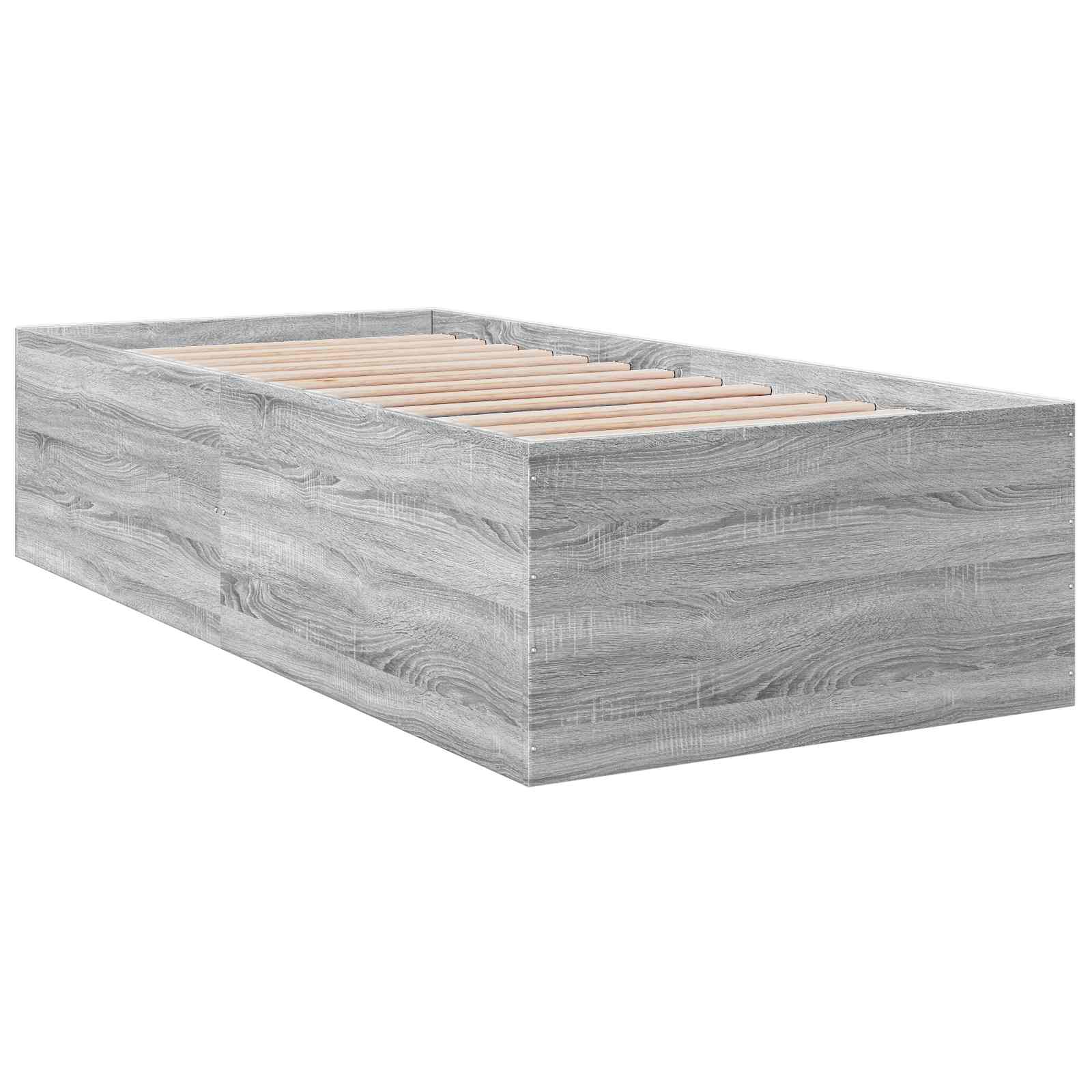 Okvir kreveta za pod Siva Sonoma 80 x 200 cm Konstruirano drvo