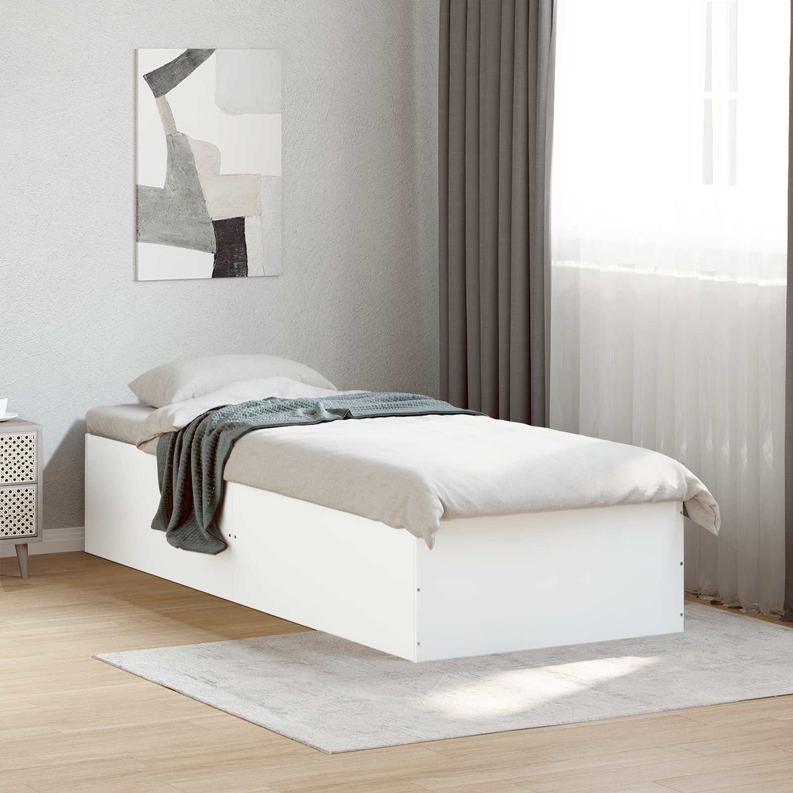 Okvir kreveta za pod Bijela 80 x 200 cm Konstruirano drvo