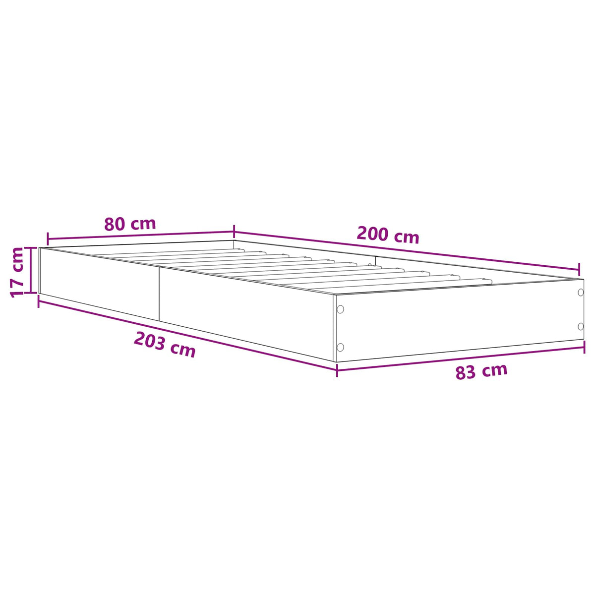 Okvir kreveta s pohranom Bijela 80 x 200 cm Konstruirano drvo