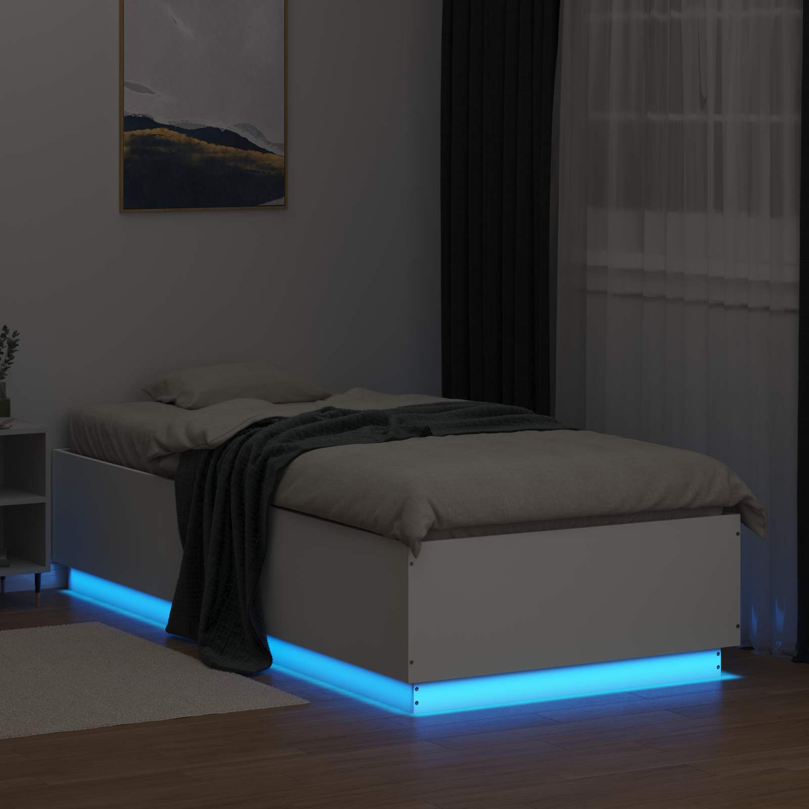 Krevetna konstrukcija s LED svjetlom Bijela 80 x 200 cm