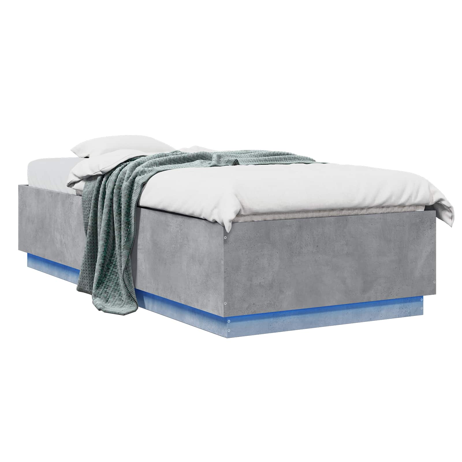 Krevetna konstrukcija s LED svjetlom Betonska siva 80 x 200 cm