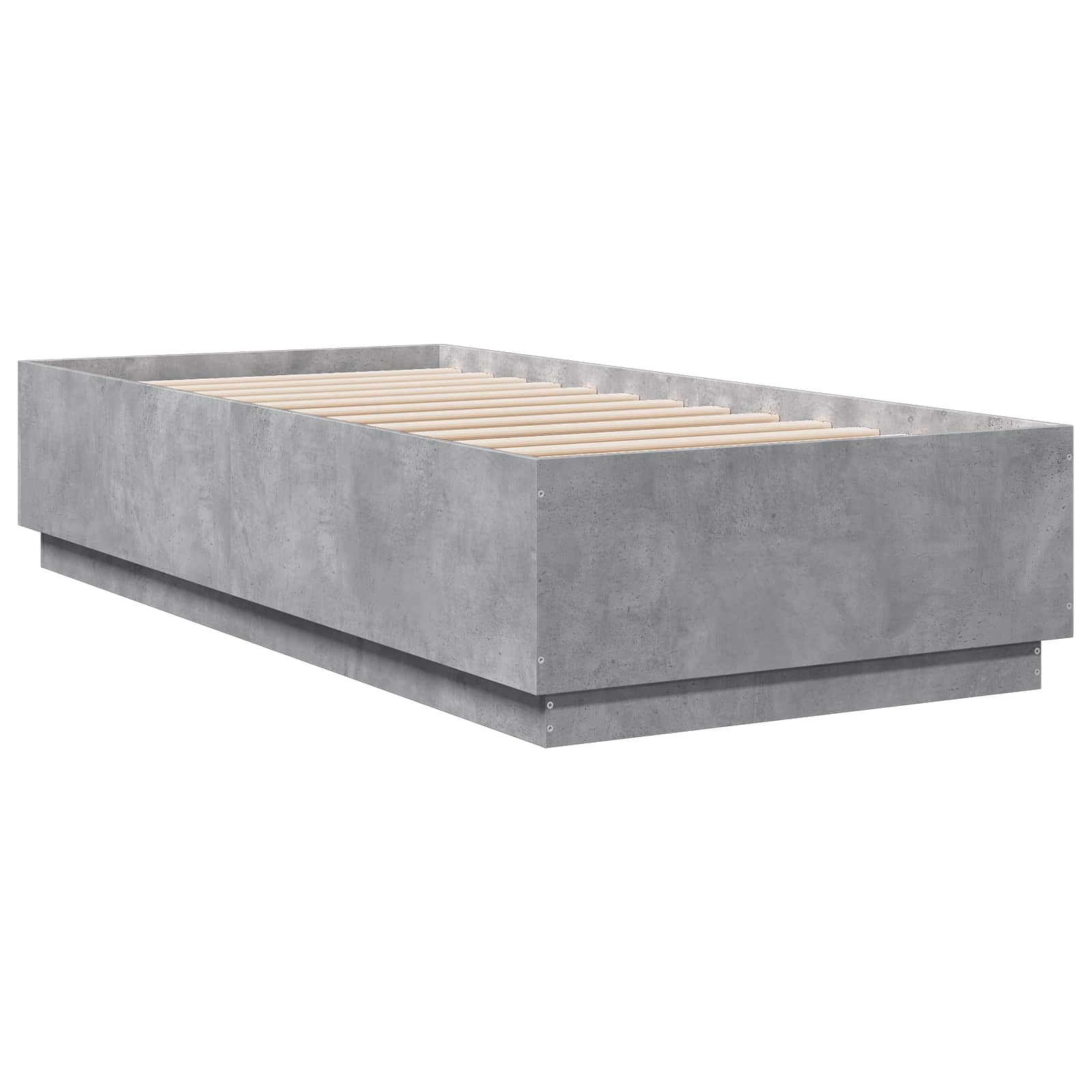 Krevetna konstrukcija s LED svjetlom Betonska siva 80 x 200 cm