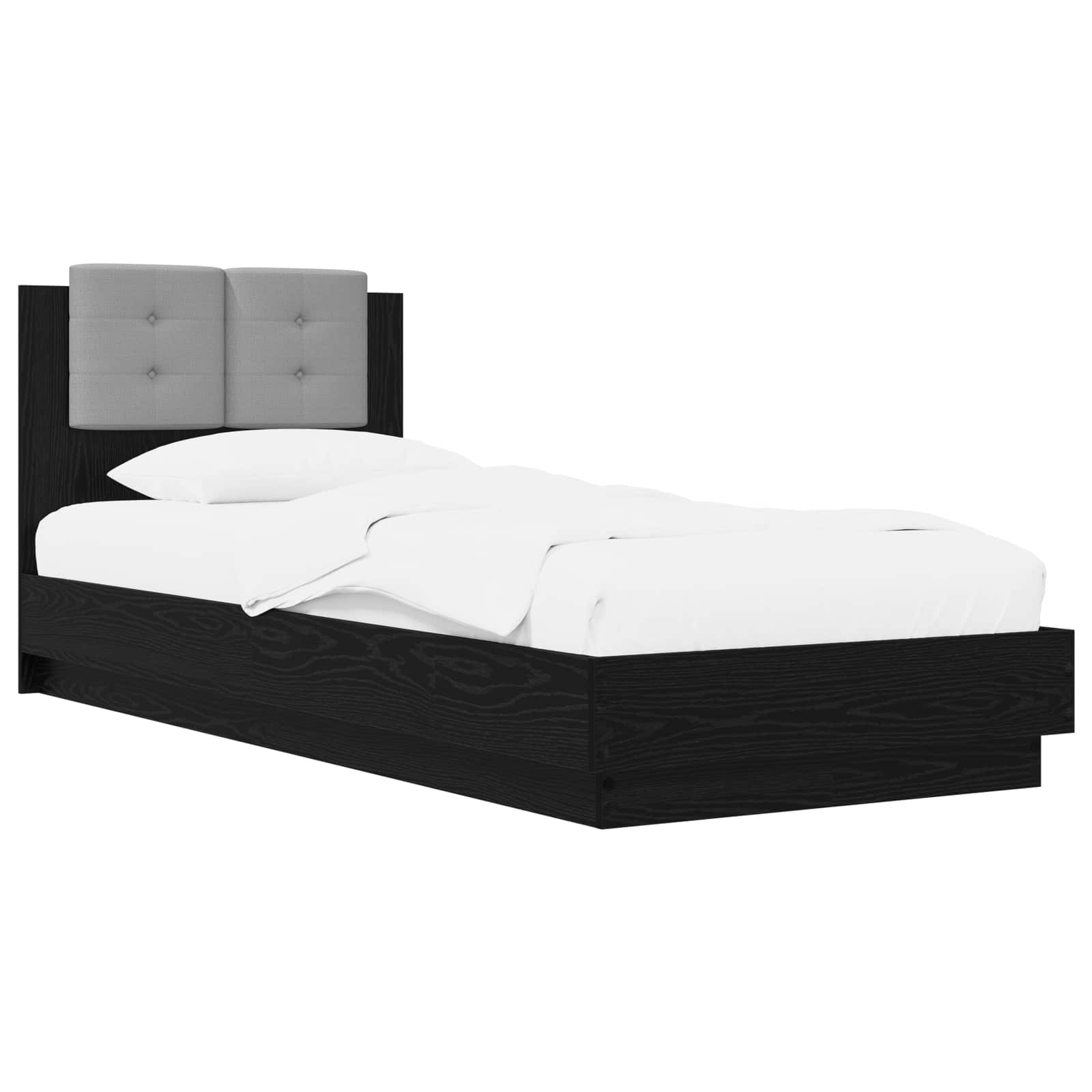 Okvir kreveta s uzglavljem s uzglavljem Crni hrast 80 x 200 cm