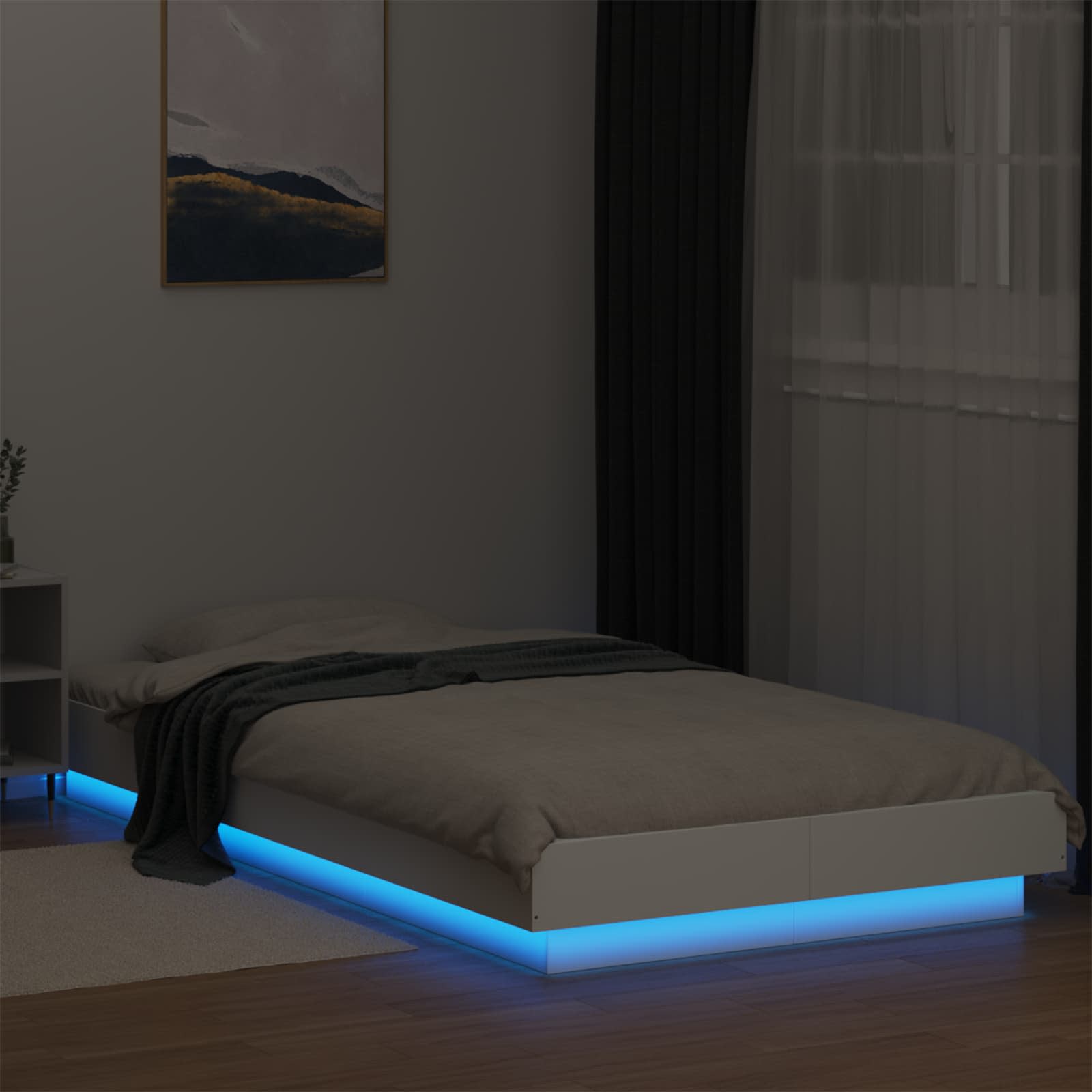 Krevetna konstrukcija s LED svjetlom Bijela 80 x 200 cm