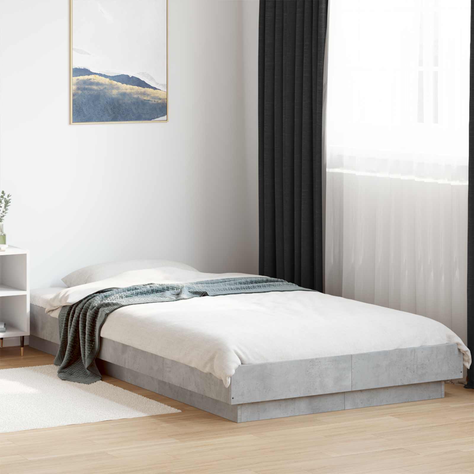 Okvir kreveta za pod Betonska siva 80 x 210 cm