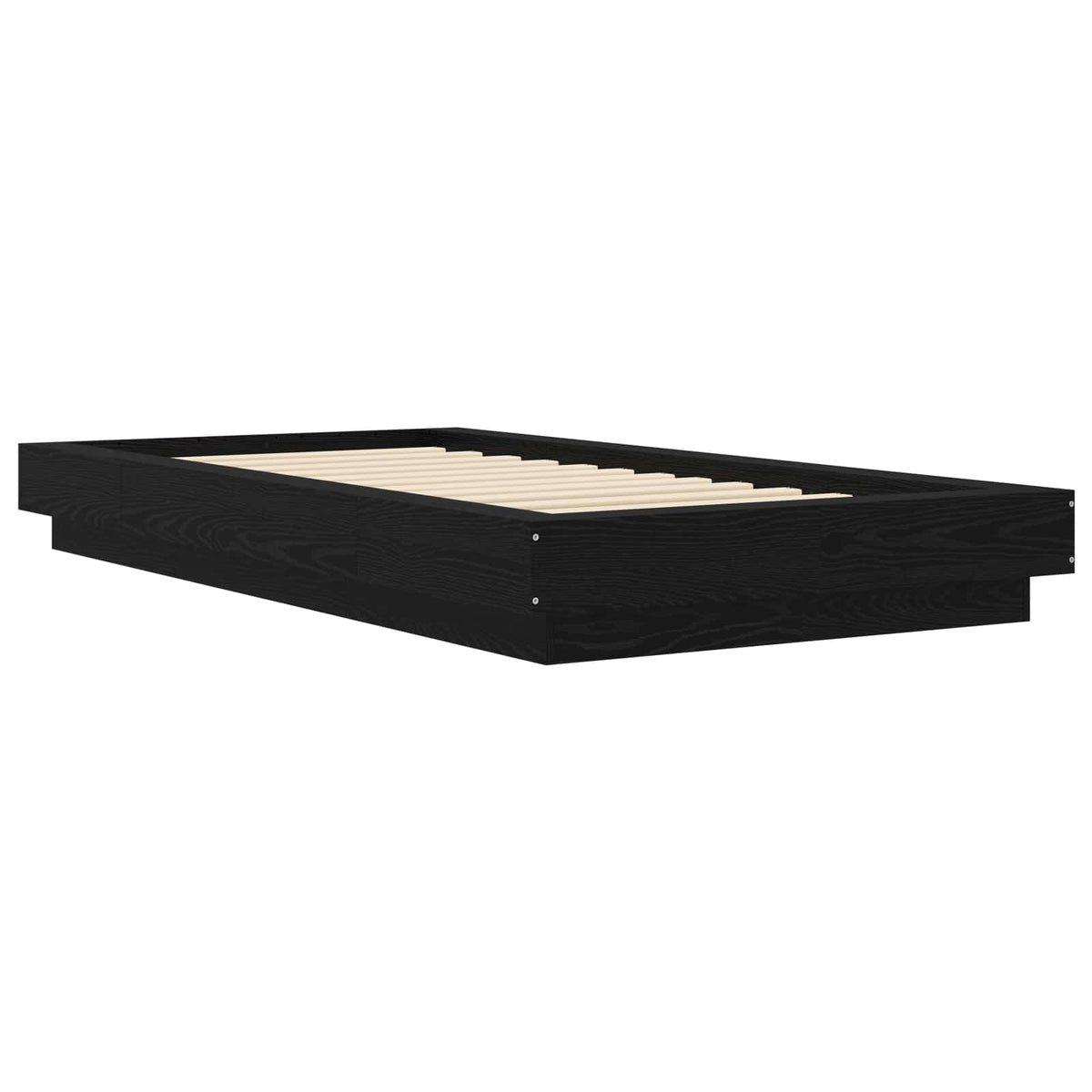 Okvir kreveta za pod Crni hrast 80 x 210 cm Konstruirano drvo
