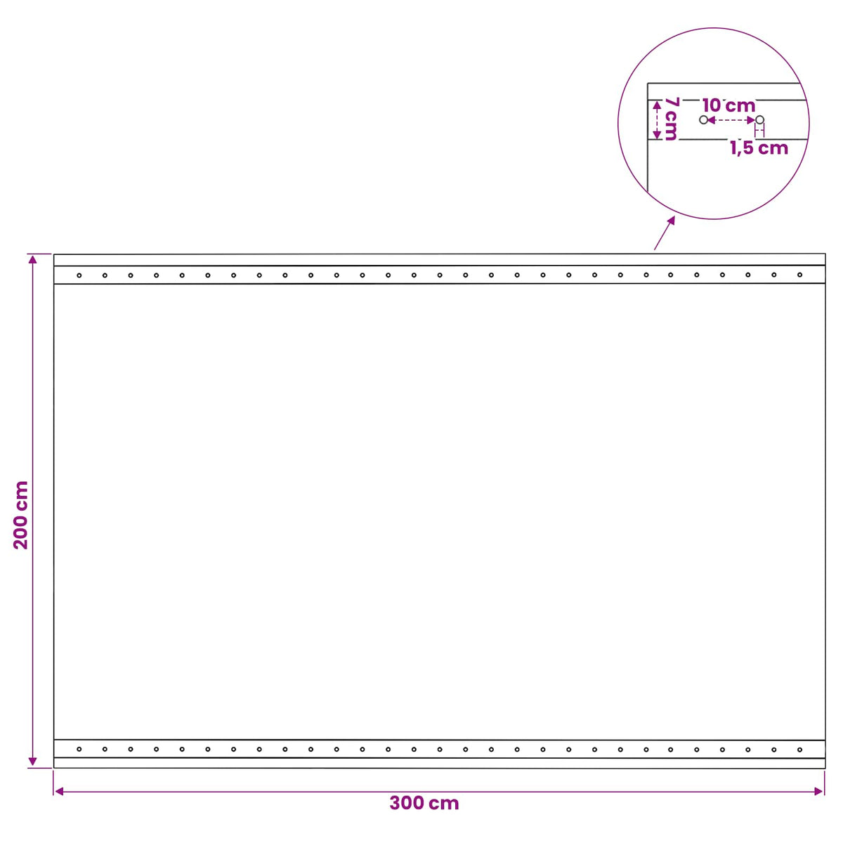 Cerada s rupama 2 kom. Zelena 2 x 3 m 260 gsm PE