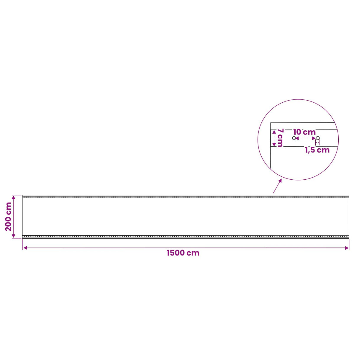 Cerada s rupama 2 kom. Zelena 2 x 15 m 260 gsm PE