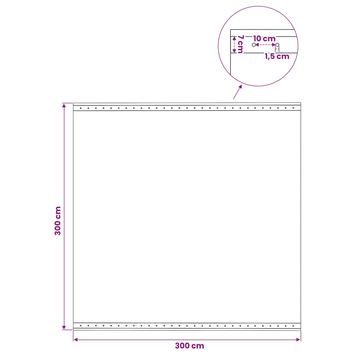 Cerada s rupama 2 kom. Zelena 3 x 3 m 260 gsm PE