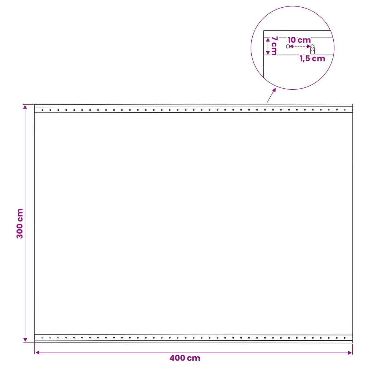 Cerada s rupama 2 kom. Zelena 3 x 4 m 260 gsm PE