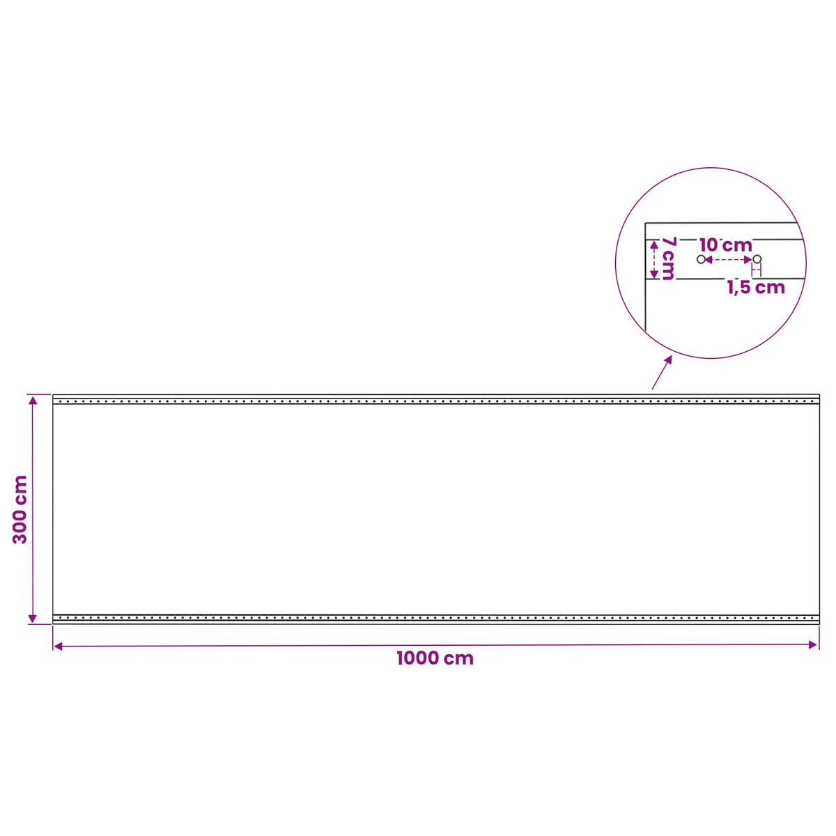 Cerada s rupama Zelena 3 x 10 m 260 gsm PE