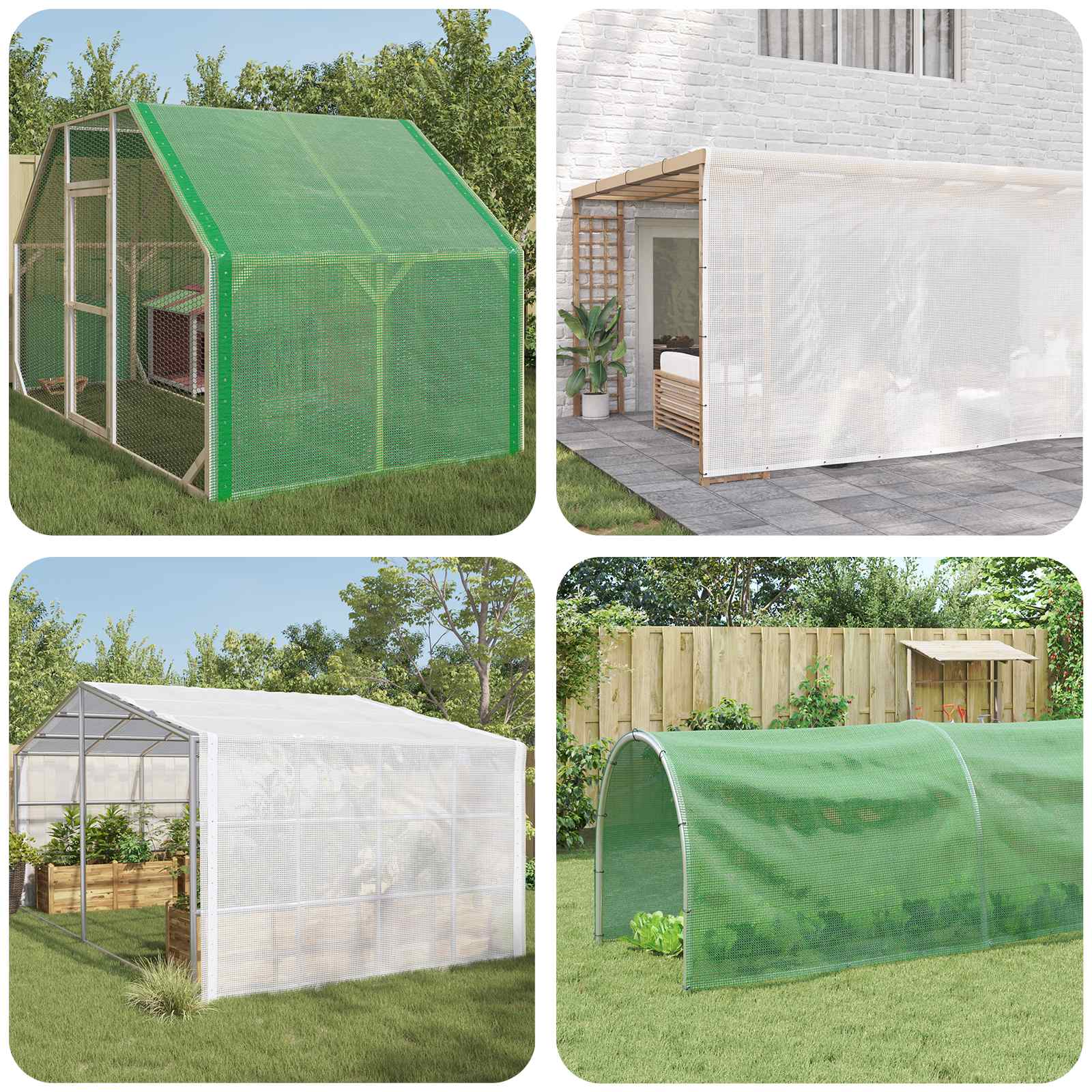 Cerada s rupama Zelena 4 x 6 m 260 gsm PE