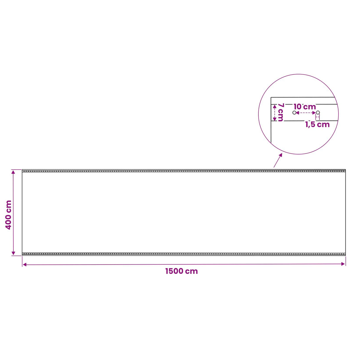 Cerada s rupama Zelena 4 x 15 m 260 gsm PE