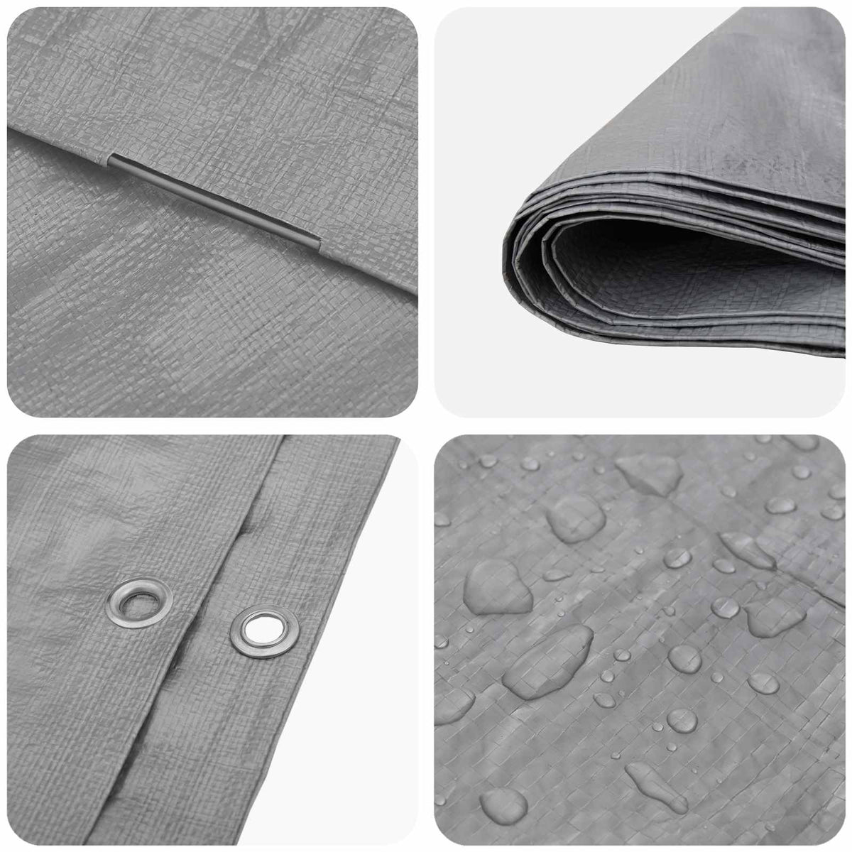 Cerada s rupama Svjetlosiva 2 x 3 m 90 gsm PE