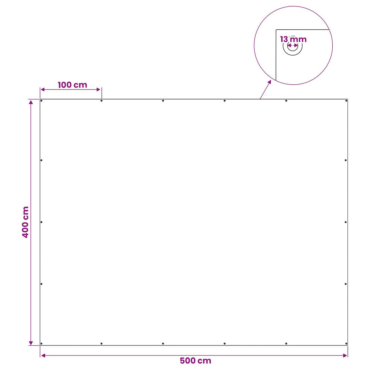Cerada s rupama Svjetlosiva 4 x 5 m 90 gsm PE