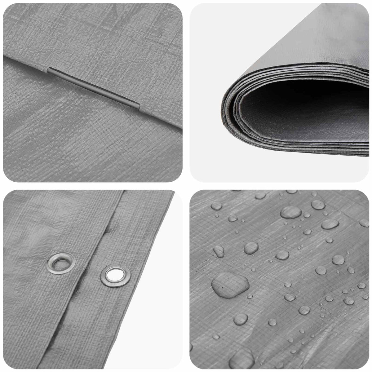 Cerada s rupama Svjetlosiva 4 x 8 m 180 gsm PE