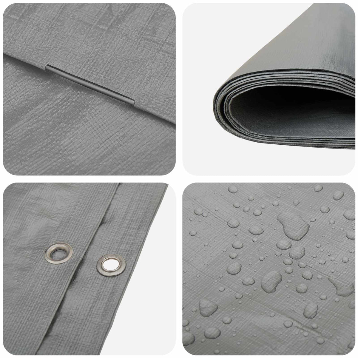 Cerada s rupama Svjetlosiva 8 x 8 m 260 gsm PE