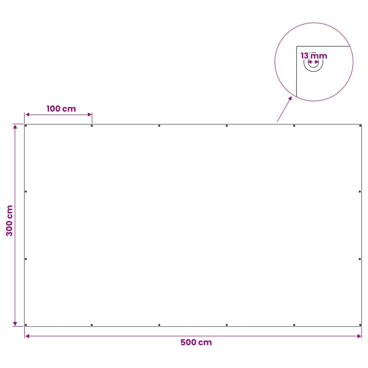 Cerada s rupama Zelena 3 x 5 m 90 gsm PE