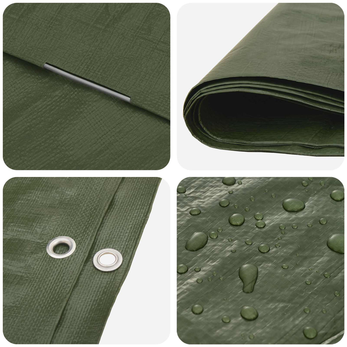 Cerada s rupama Zelena 8 x 10 m 90 gsm PE