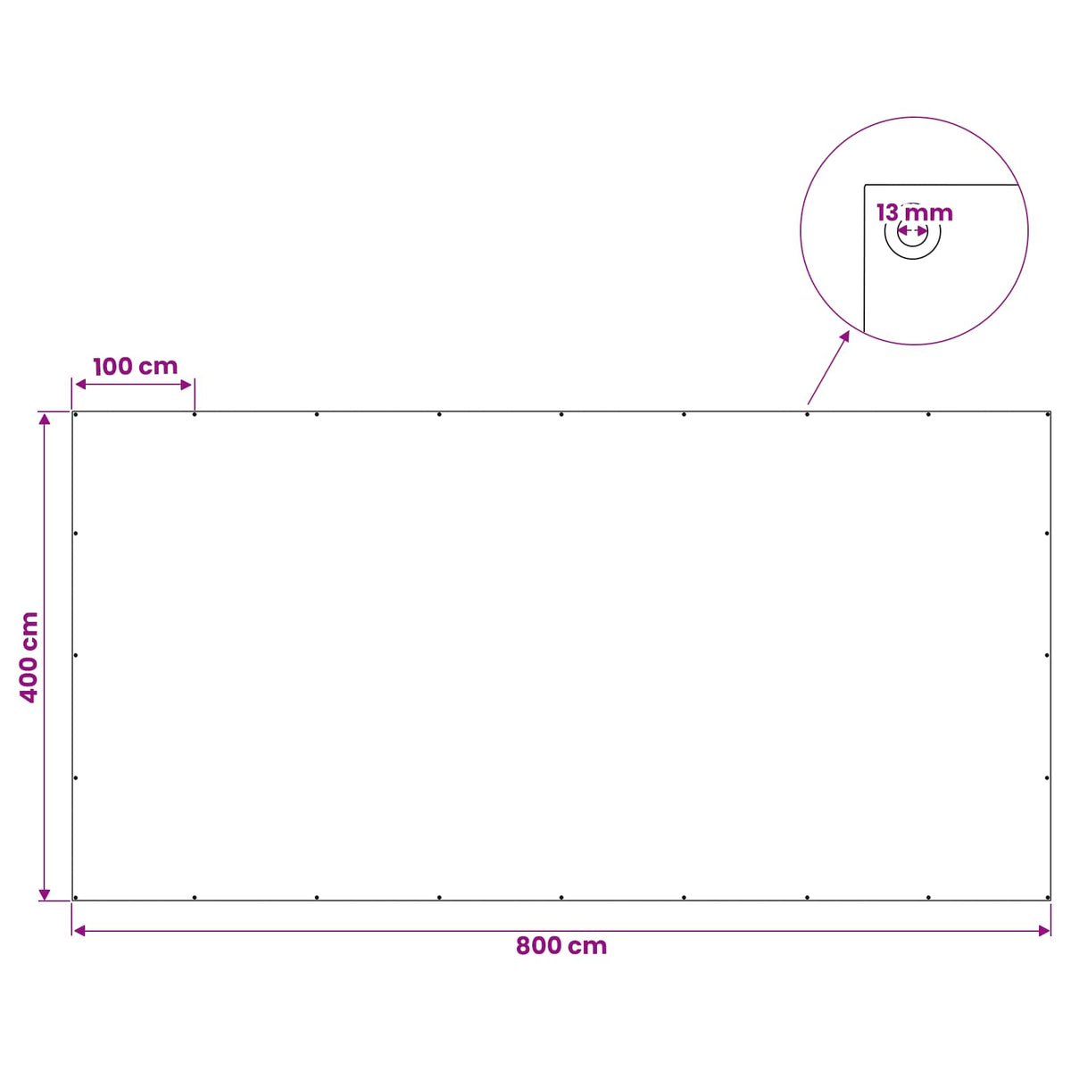 Cerada s rupama Zelena 4 x 8 m 180 gsm PE