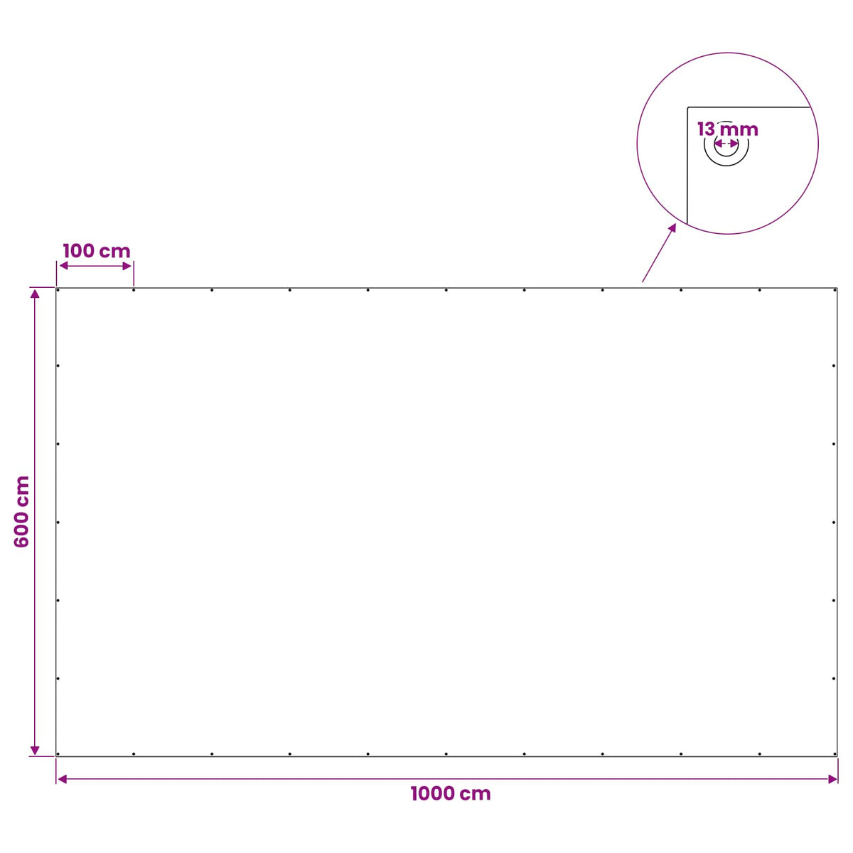 Cerada s rupama Bijela 6 x 10 m 90 gsm PE