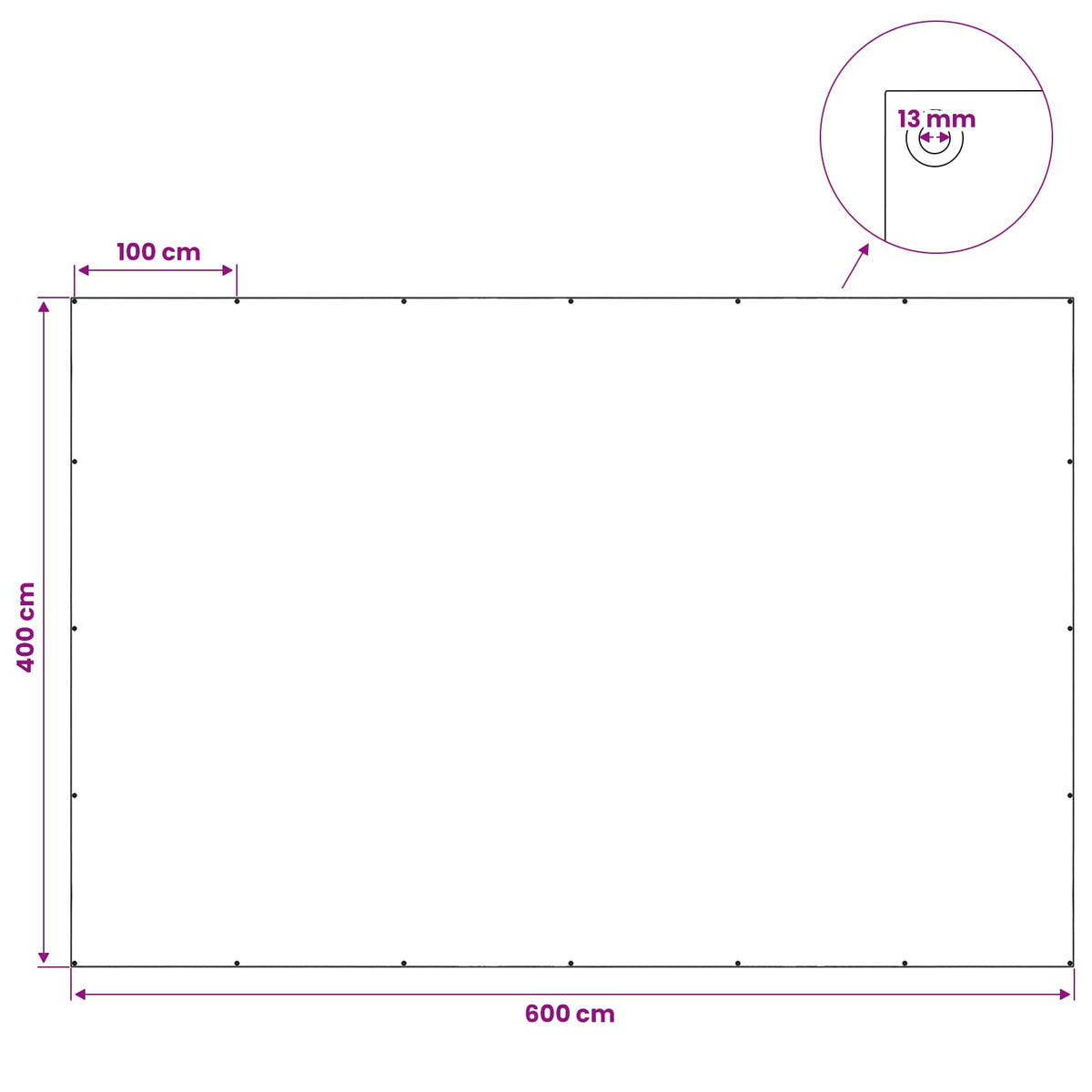 Cerada s rupama Bijela 4 x 6 m 180 gsm PE