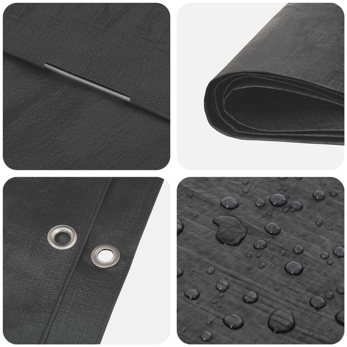 Cerada s rupama Antracit siva 8 x 8 m 90 gsm PE