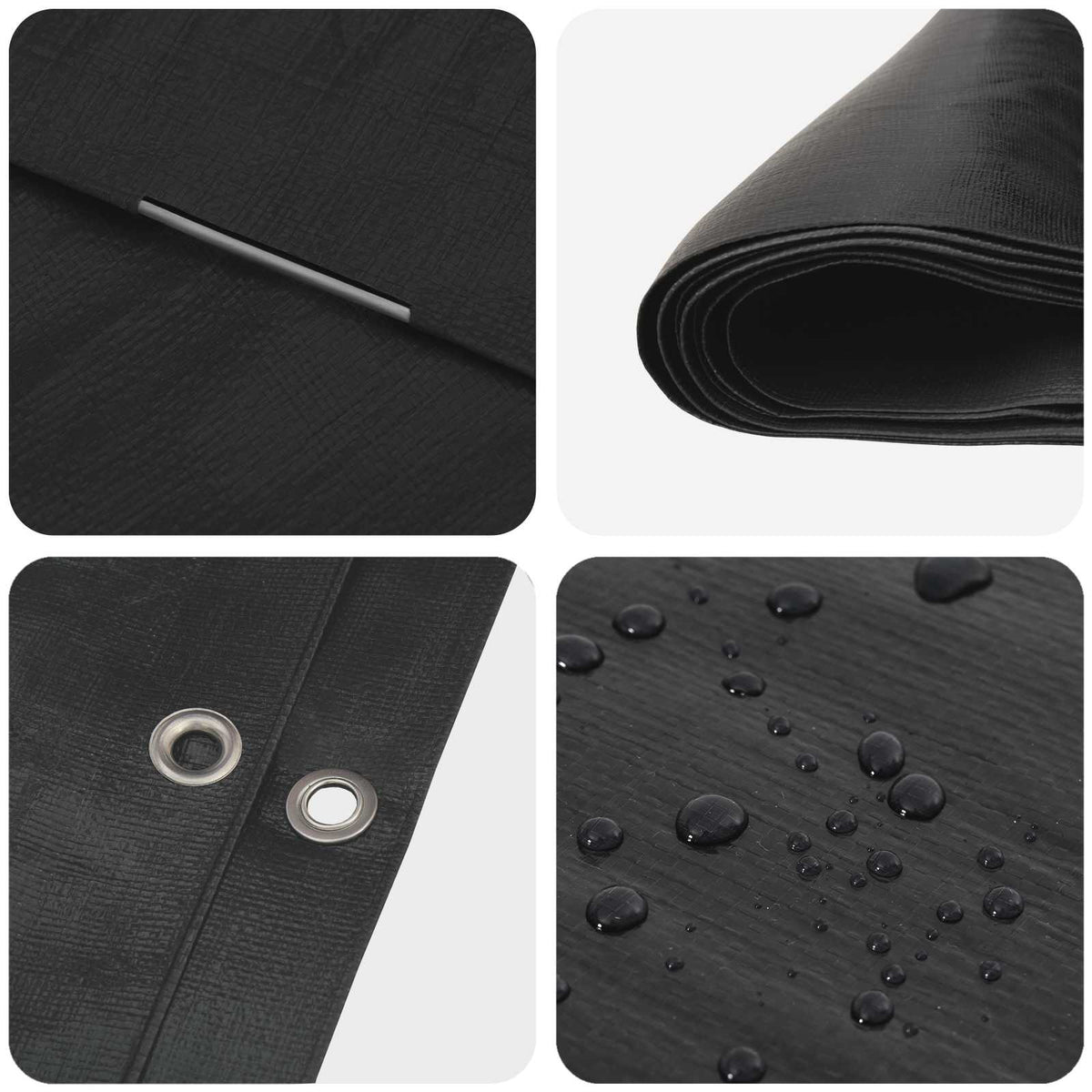Cerada s rupama Antracit siva 6 x 6 m 180 gsm PE