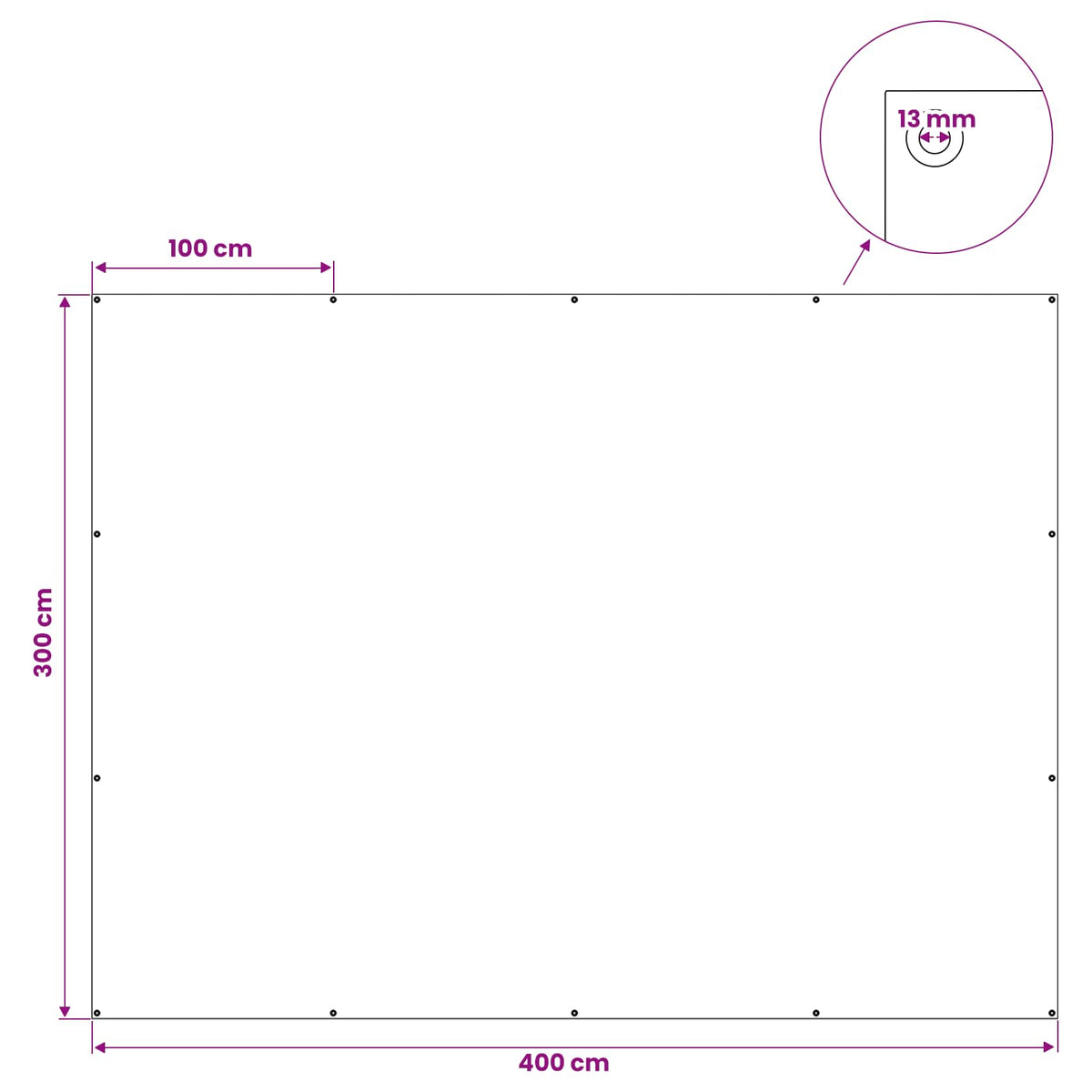 Cerada s rupama Antracit siva 3 x 4 m 260 gsm PE